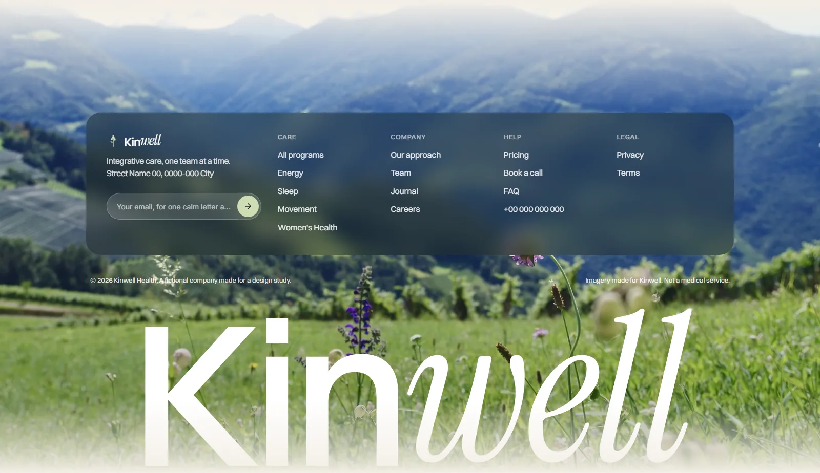 Kinwell, footer section