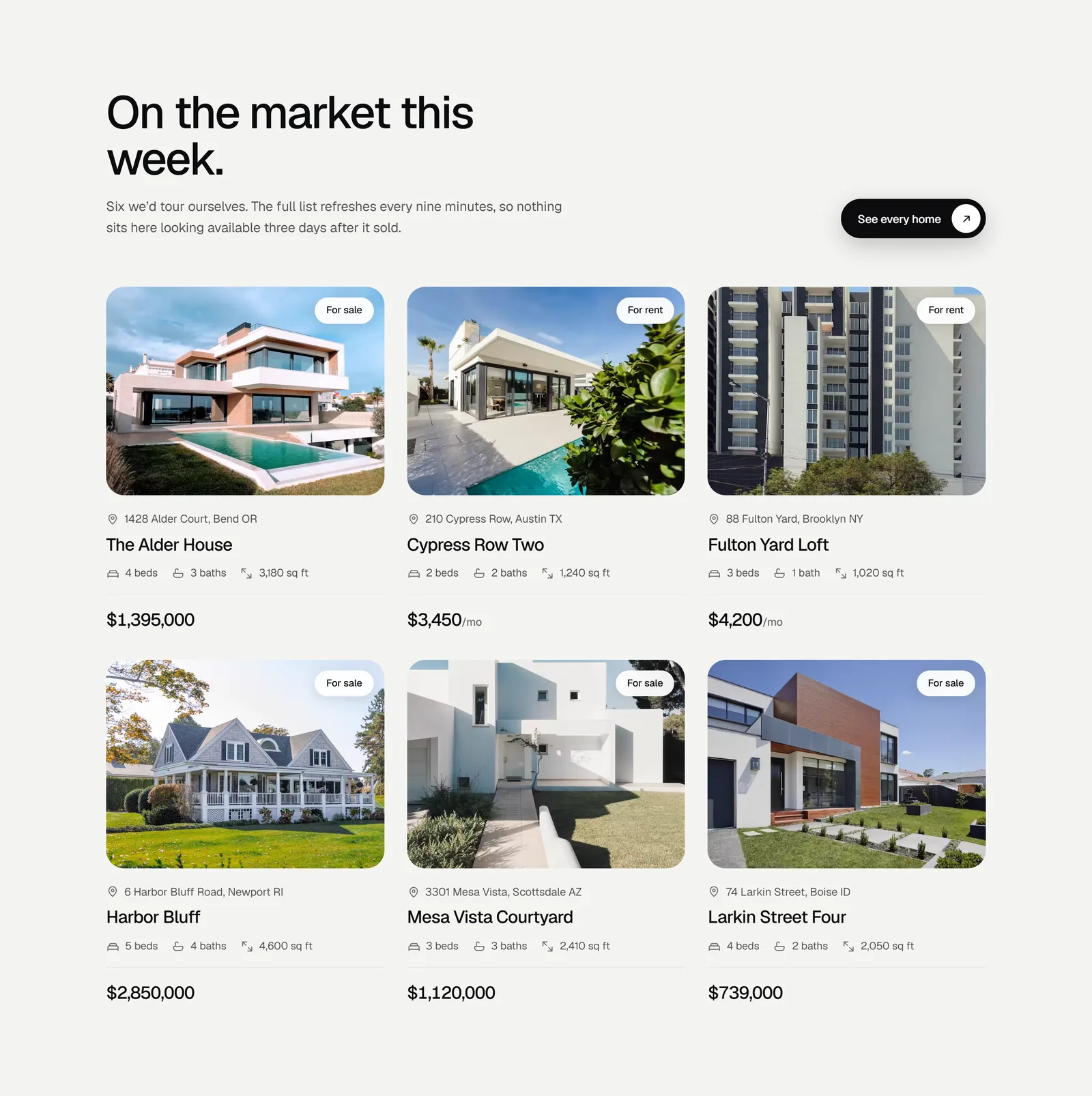 Lintel, listings section